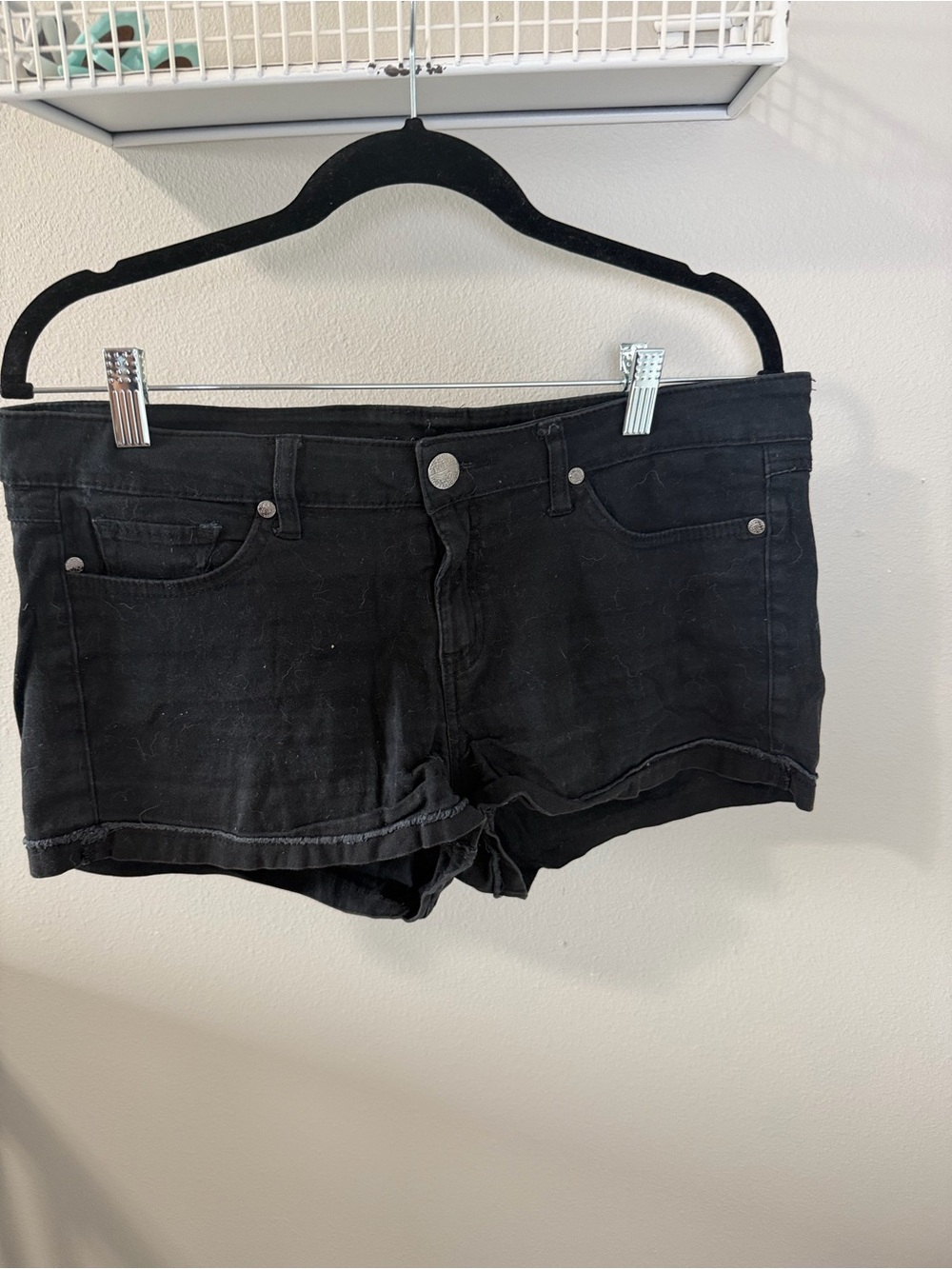 Reign Black Denim Jean Shorts